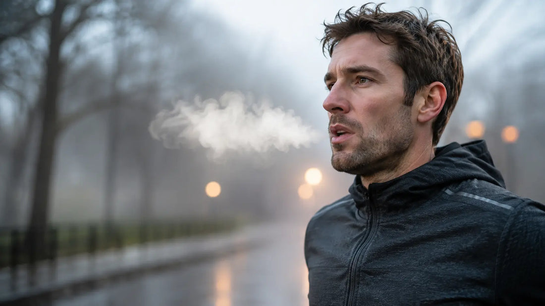 Coureur pratiquant la respiration nasale contrôlée pendant l'effort