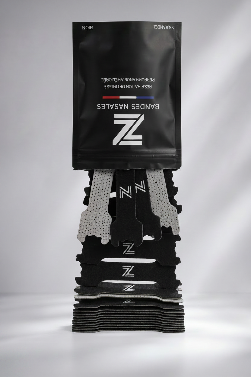 Bandes nasales noires Zone2 pour respiration sportive