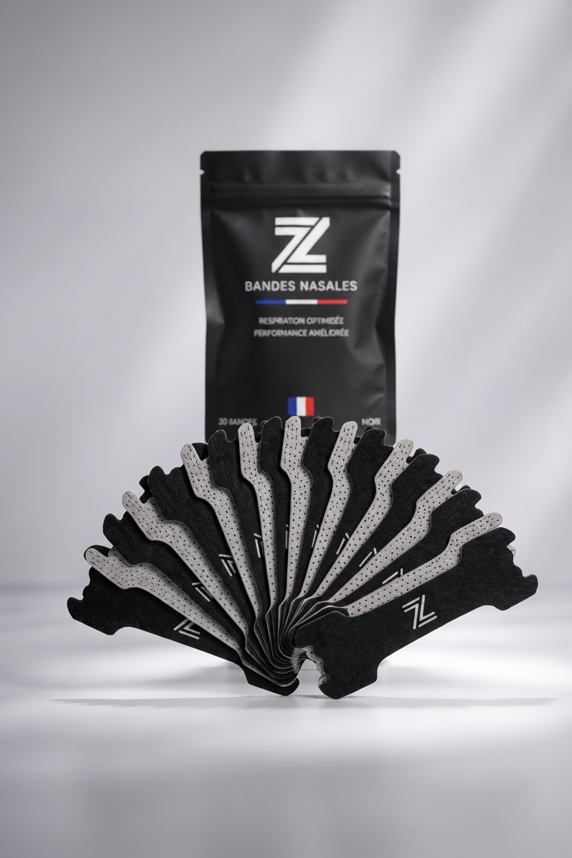 Bandes nasales noires Zone2 pour respiration sportive
