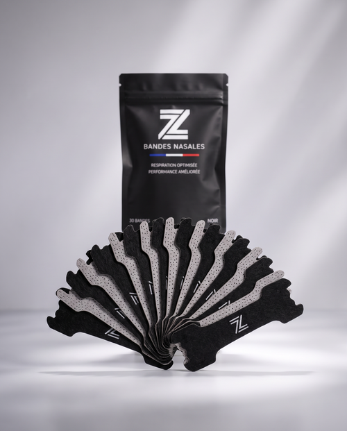 Bandes nasales noires Zone2 pour respiration sportive